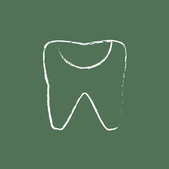 Tooth decay icon drawn in chalk.