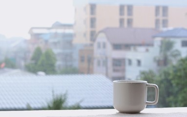 coffee cup and a rainy day