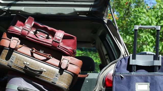 Suitcases for traveling in the car