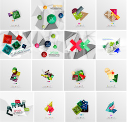 Set of abstract geometric infographic banner templates