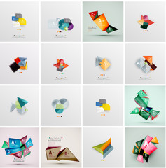 Set of abstract geometric infographic banner templates