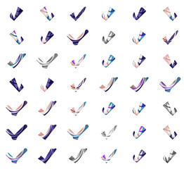 Set of abstract OK and tick icons, business logotype concepts