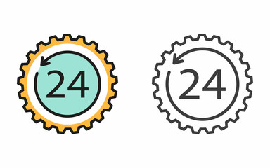 24 hour service icon.