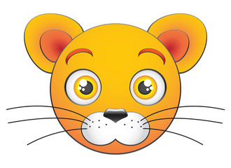 Cartoon lion cub isolated on white background vector illustration 