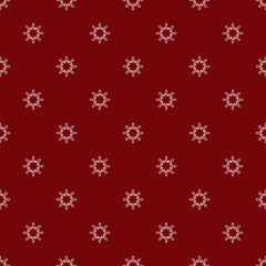 White Christmas snowflakes red seamless pattern
