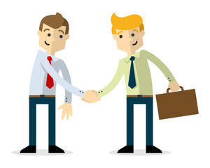 Vector of a businessmen shaking hands each others