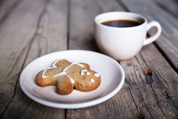 Christmas food. Gingerbread man cookies