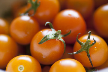 Stemmed Cherry Tomatoes in Bowl