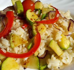 Vegetable risotto made of zucchini