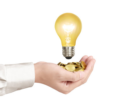  light bulb, Creative light bulb idea in the hand