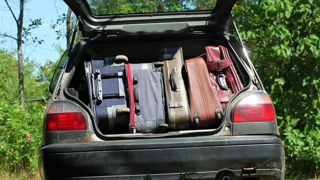 Suitcases for traveling in the car