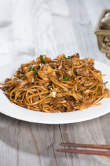Fried Penang Char Kuey Teow which is a popular noodle dish in Ma
