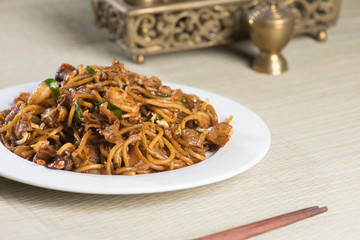 Fried Penang Char Kuey Teow which is a popular noodle dish in Ma