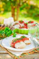 Cabbage Rolls with Tomato Sauce and Dill
