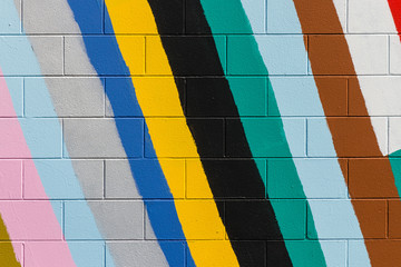 colorful stripes painted on wall