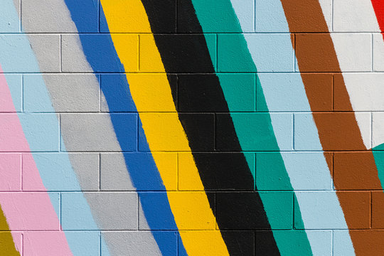 Colorful Stripes Painted On Wall