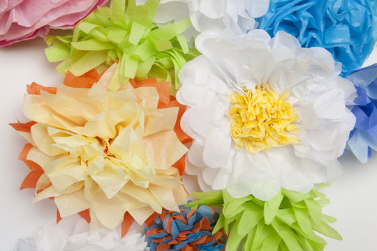 Wall Of Tissue Paper Flowers