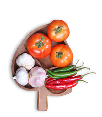  tomatoes garlic chilli isolated