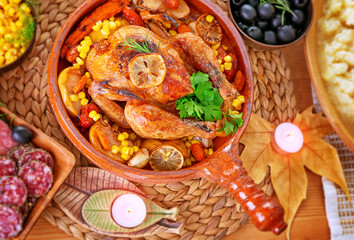 Traditional Thanksgiving day dinner