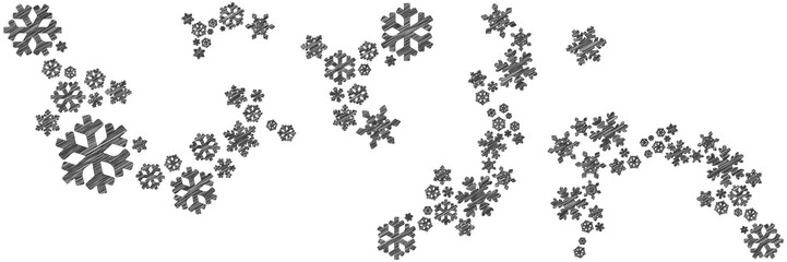 Skizzierte Schneeflocken