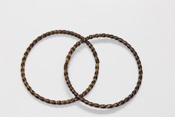 A pair of silver bracelet