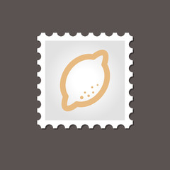 Lemon stamp. Outline vector illustration