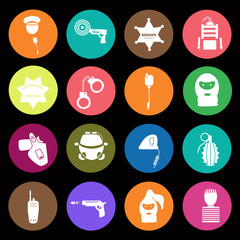 Set of sixteen justice icons