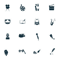 Obraz premium Set of sixteen art icons