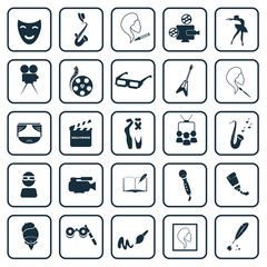 Set of twenty five art icons
