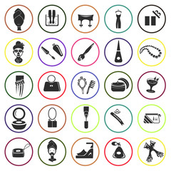 Set of twenty five beauty and fasion icons