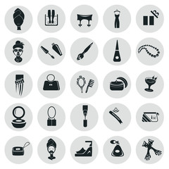 Set of twenty five beauty and fasion icons