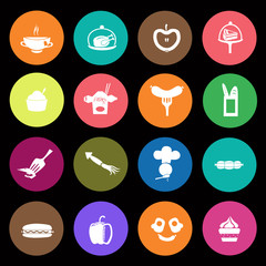 Set of  sixteen food icons