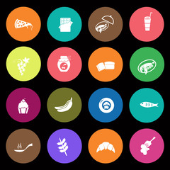 Set of  sixteen food icons