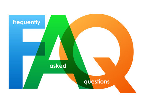 "FAQ" overlapping vector letters icon