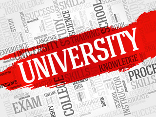 UNIVERSITY word cloud, education concept