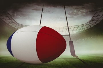 Composite image of french flag rugby ball
