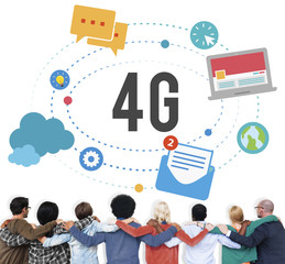 4G Telecommunication Connection Networking Mobility Concept