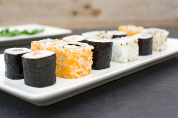 Salmon and caviar rolls