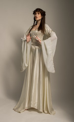 Beautiful Girl in medieval beautiful dress