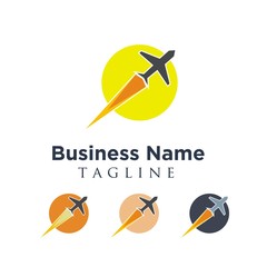 Vacation Travel Plane logo icon vector