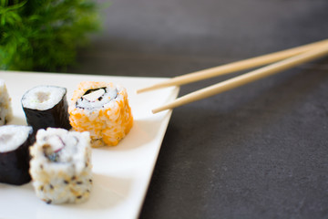 Salmon and caviar rolls
