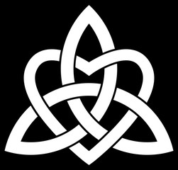 3 point Celtic Trinity knot (Triquetra) interlaced with a heart for your logo, design or project (vector illustration)