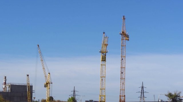 Tower crane on construction site 