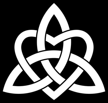 3 point Celtic Trinity knot (Triquetra) interlaced with a heart for your logo, design or project (vector illustration)