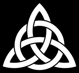 3 point Celtic Trinity knot (Triquetra) interlaced with a circle for your logo, design or project (vector illustration)