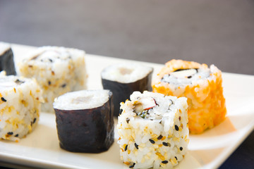 Salmon and caviar rolls