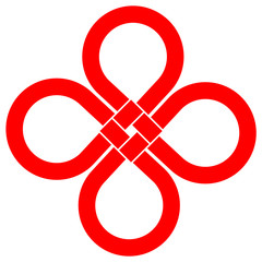 Cloverleaf knot (good luck symbol) for your logo, design or project (vector illustration)