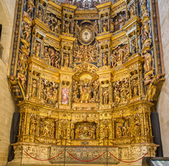 Fototapeta na wymiar Altar of the cathedral in Santa Domingo de la Calzada on the Camino de Santiago