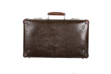 Old suitcase isolated on white background