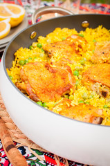 Chicken Thigh and Rice Biryani with Green Peas